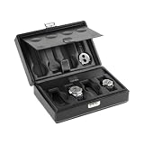 Scatola del Tempo Custodie 4+4 8 Watch Leather Collectors Travel Case