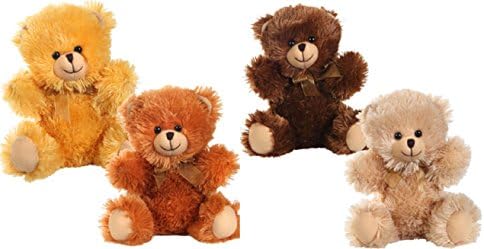 Plush Teddy Bears 9" Tall Stuffed Animal Toy Soft Squishy Child Pet Fuzzy Friends Gift Birthday Christmas Mother's Day Collectible Cuddly Kid Toddler Play Pretend
