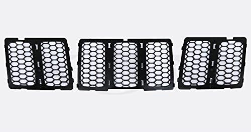 XJM® [Upgrade Latest Version] Front Grill Mesh Grille Insert For 2014-2015 Jeep Grand Cherokee 7 Pcs (Black)