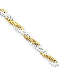 Sterling Silver 2.5mm Yellow Rope Chain 8 Inches