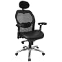 Super Mesh Chair With Mesh Back And Italian Leather Seat [LF-W42B-L-GG]