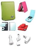 Apple 3rd Generation iPod Nano 4gb 8gb Video Premium Leather Flip Carrying Case with Belt Clip And 3 Piece Shield Protector - Bundled with USB Retractable Data Cable - USB Home Travel Charger - USB Car Charger - Available in 5 Colors (MP3 Player NOT Included)