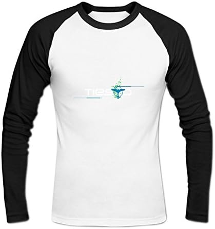 Knocktry Mens Fashion Dj Tiesto Logo DIY Baseball Long T Shirt L White