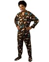 PajamaCity Dinosaur Print Adult Footed Pajamas with Drop Seat Back