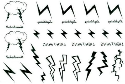 Black-and-white Lightning Lightning Totem Temporary Tattoo