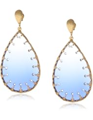 Azaara Sapphire Lens Black Diamond Crystal Drop Earrings