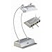 Lite Source LS-3356SS Megalite Desk Lamp with 2 Data Ports And 2 Electric Outlets, Satin Steel
