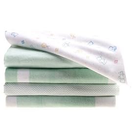 5 Pack Receiving Blankets in Pistachio Assortment