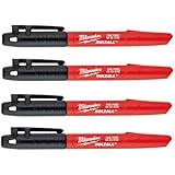 Milwaukee 48-22-3104 Inkzall Point Marker, Fine, Black, 4-Pack