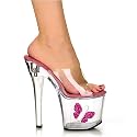 Women's 7 Inch Platform Slide With Butterfly's Inchtip Jar Inch Featur