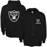 Oakland Raiders Black Touchback Full Zip Hoody Sweatshirt