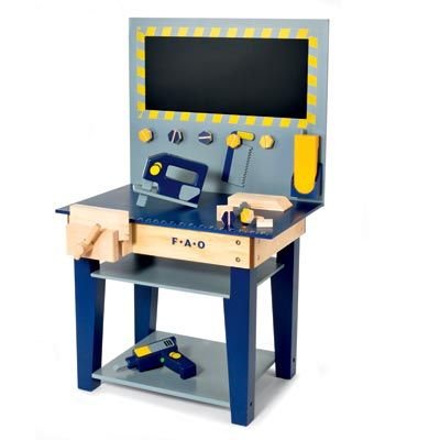 41BW6NZV7RL Wooden Workbench with Tools Playset by FAO Schwarz