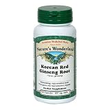 Natures Wonderland Korean Red Ginseng Root Herbal Supplement Capsules, 850 mg, 60 Capsules (Pack of 2)