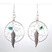 Large Southwestern Style Native American Dreamcatcher Earrings with Feather in Sterling Silver and Turquoise, #8318