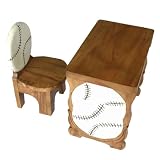 Handmade Baseball Design Kids Table & Chair Set
