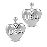 Sterling I Love My "USA" Post Earrings