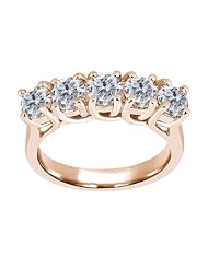 1.35 Ct Round G/H SI1 Diamond 18K Rose Gold Ring