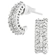 White CZ Sterling Silver Hoop Earrings