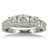 1ct Three Stone Plus Diamond Enagement Ring in 10K White Gold (sizes 4-9) 1ct Three Stone Plus Diamond Enagement Ring in 10K White Gold (sizes 4-9)