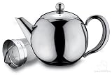 Belmont 35oz/1ltr deluxe stainless steel tea pot with removable infuser  from Grunwerg