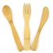 6 Piece Bamboo Flatware Set, 2 place settings: Knife Fork and Spoon
