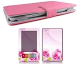 Bundle Monster Barnes & Noble Nook Synthetic Leather Case Cover Jacket + Skin Sticker + Screen Protector Ebook Accessories Combo - Fit 3G and Wifi Version