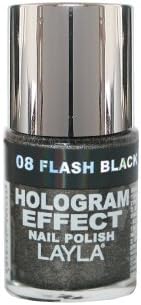 Layla Hologram Effect Nail Polish in FLASH BLACK