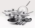 Silverstone by Farberware Culinary Colors 13-Piece Cookware Set, Metallic Silver