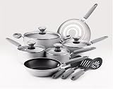 Silverstone by Farberware Culinary Colors 13-Piece Cookware Set, Metallic Silver