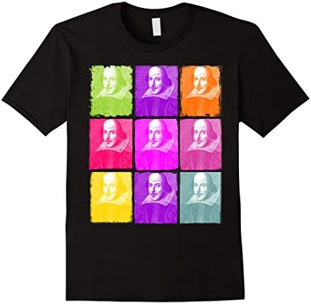 Men's William Shakespeare in Pop Engraving Shirt XL Black