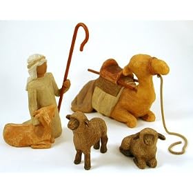 Willow Tree Shepherd and Stable Animals