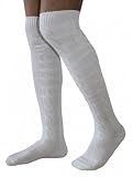 EXTRA Lange Trachtensocken Strümpfe Trachtenlederhose Socken Weiß 75cm