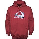 NHL Majestic Colorado Avalanche Red Felt Tek Patch Pullover Hoody Sweatshirt (Medium)