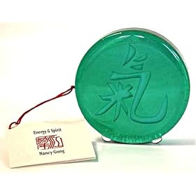 An Art Glass Blessing for a special someone, him or her; Calligraphy translates to "Energy and Spirit," carved into hand cast deep emerald green glass, 5" Dia X 3/4" thick. Freestanding desktop, counter or shelf display. A Traditional Chinese Blessing. Makes a perfect gift for a Co-Worker, Boss, Friend, Mentor, Volunteer or other Inspirational and Helpful person. Great Feng Shui Gift. Share your thanks, thoughts and appreciation. Sure to be treasured. Also Available in Deep Amethyst, Sapphire Blue, Black, Kiwi Green, and Bronze, contact seller.