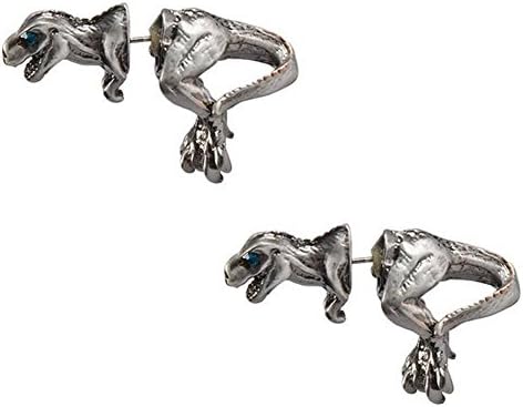Small Animal Stereo Dinosaur Fashion Personality Puncture Earrings Accessories(2pcs) (gray (2 pcs))