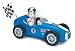 Le Toy Van Wooden Blue Racer and Budkin Figure