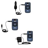 Deluxe Kit for the Motorola RAZR V3x includes a USB cable with Car and Wall Charger - Gomadic Brand w/ TipExchange Technology