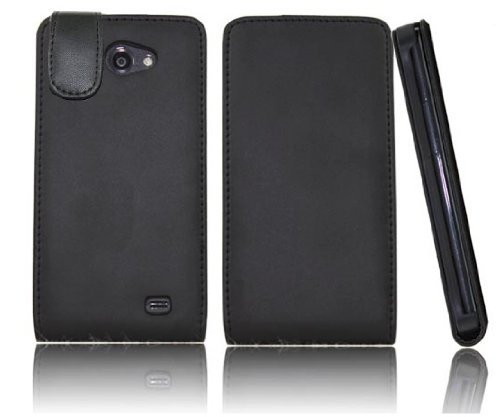 MaryCom PREMIUM QUALITÄT Leder Handytasche schwarz für Samsung Galaxy R i9103 Smartphone + Gratis Displayschutzfolie / LTS 9103