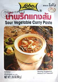 Lobo brand Thai Sour vegetable curry paste - 1.76 oz x 5 by ImportFood.com