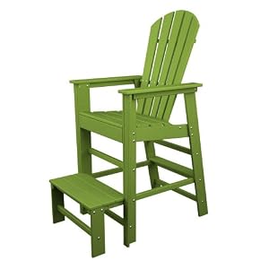 Polywood Outdoor Furniture South Beach Lifeguard Chair, Lime-Recycled Plastic Materials