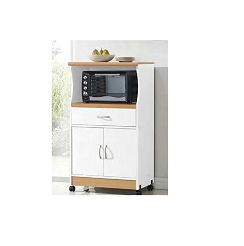 Microwave Cart Stand White Finish One Shelf For The Microwave