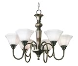 Kenroy Home 90546GBRZ Georgetown Six-Light Chandelier, Golden Bronze with Frosted White Globes