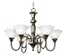 Kenroy Home 90546GBRZ Georgetown Six-Light Chandelier, Golden Bronze with Frosted White Globes