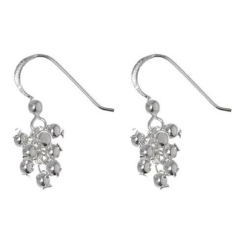 Sterling Silver Baby Beaded Cluster Drop Earring - Cute for Girls