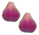 Natural orchid gold earrings, 'Purple Tears' 1.2 W 1.4 L