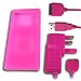 iPod Nano II Accessory Bundle (Includes Silicon Skin, USB Dock Connector Cable & UK 3 Pin Mains Charger) - Pink