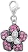 Flower Charm, 14K White Gold with Diamonds