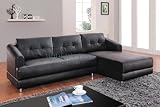 Modern Black Leather Sectional Sofa