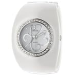 Breda Women's 6223_Wht "Hannah" Oversized Plastic Bangle Watch