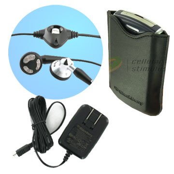 OEM Blackberry Pearl 8100 8110 Pocket Slip Case + Wall Charger + Stereo Headset